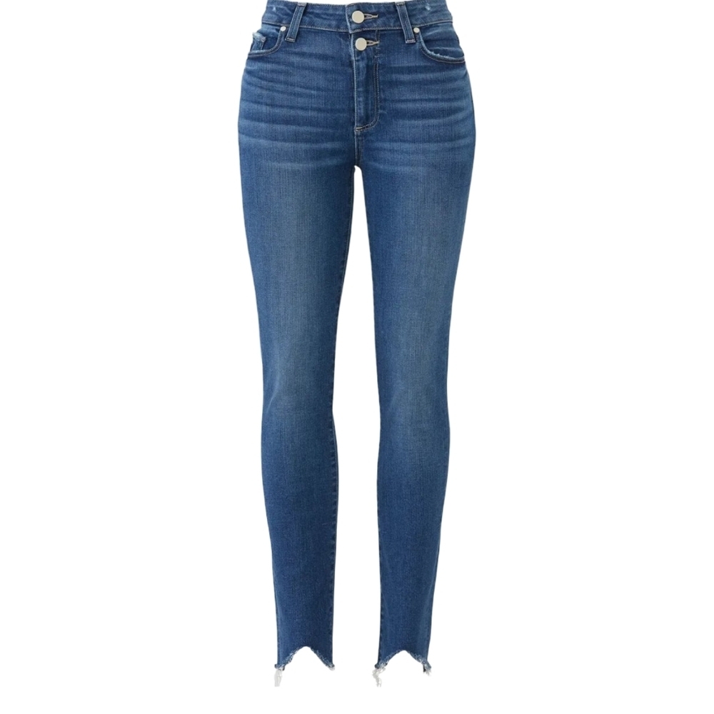 PAIGE Hoxton double button ankle skinny fray hem jeans  24